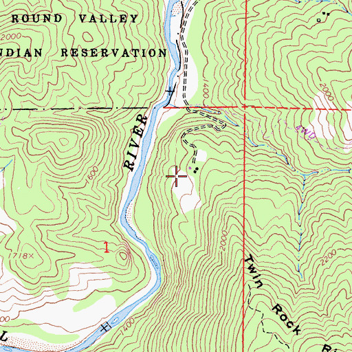 Topographic Map of Spencer Ranch, CA