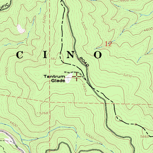 Topographic Map of Tantrum Glade Guard Station (historical), CA