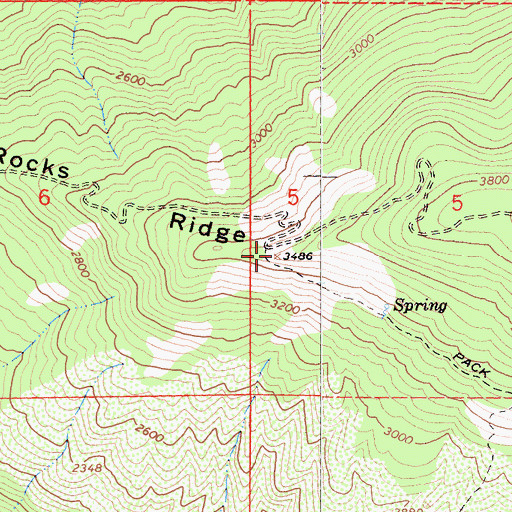 Topographic Map of Twin Rocks Ranger Station (historical), CA