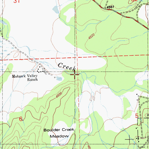 Topographic Map of Big Boulder Creek, CA