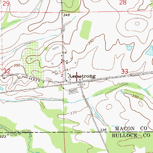 Topographic Map of Armstrong Post Office, AL
