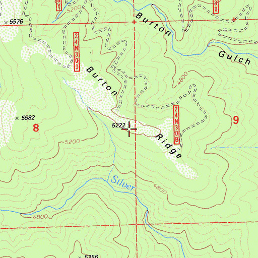 Topographic Map of Burton Ridge, CA
