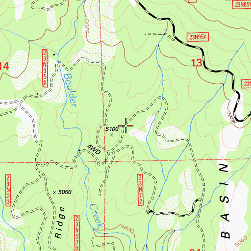 Topographic Map of Daniel Zink Campground, CA