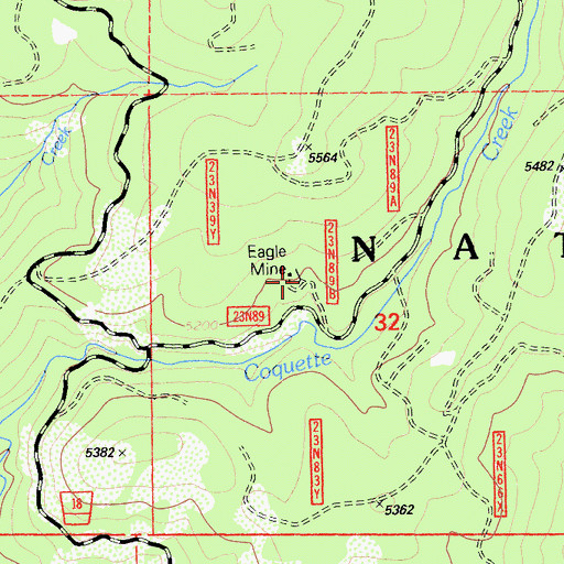 Topographic Map of Eagle Mine, CA