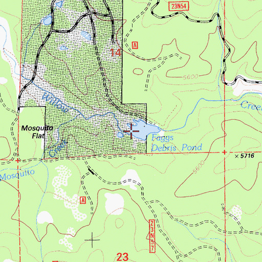 Topographic Map of Faggs Debris Pond, CA