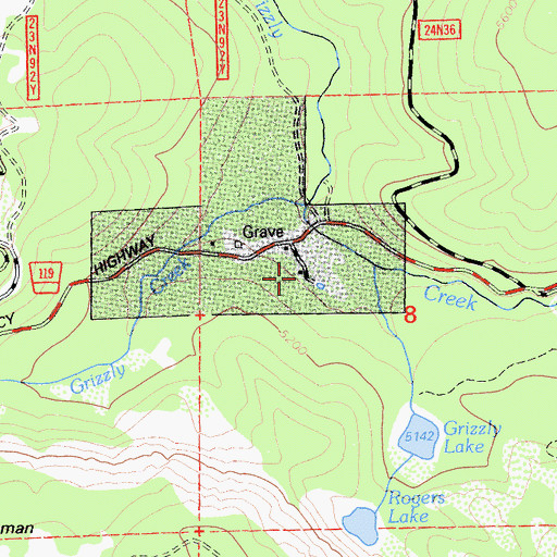 Topographic Map of Grubbs Cow Camp, CA