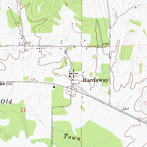 Topographic Map of Hardaway Post Office, AL