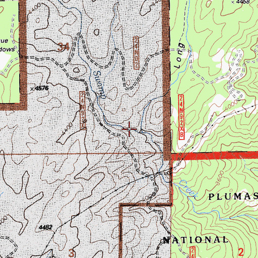 Topographic Map of Long Ravine, CA