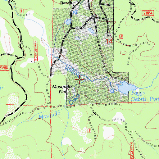 Topographic Map of Mosquito Creek, CA