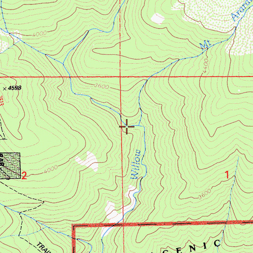 Topographic Map of Mount Ararat Creek, CA