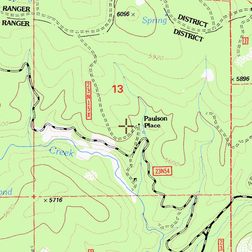 Topographic Map of Paulson Place, CA