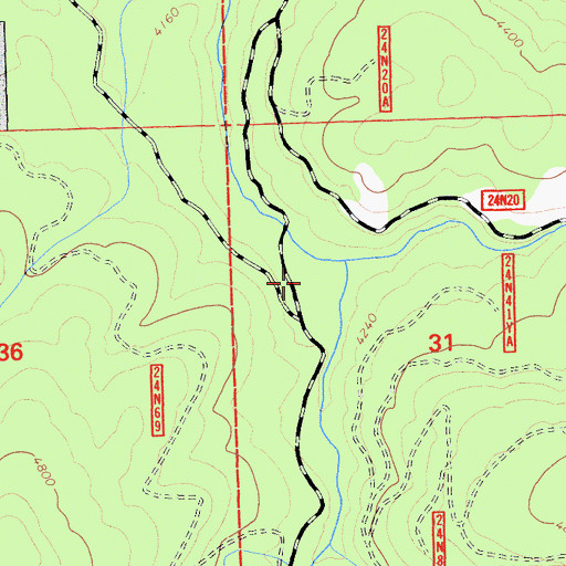Topographic Map of Rock Creek Campground, CA