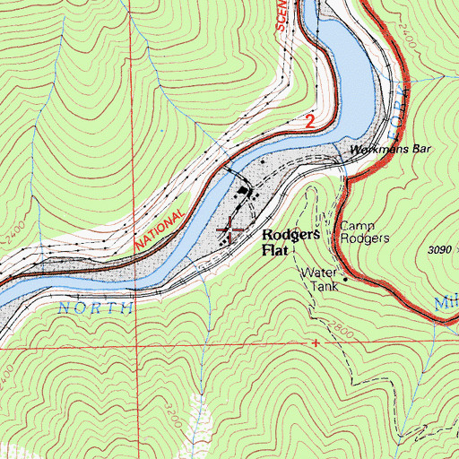 Topographic Map of Rodgers Flat, CA