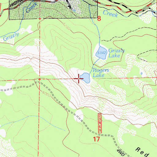 Topographic Map of Rogers Lake, CA