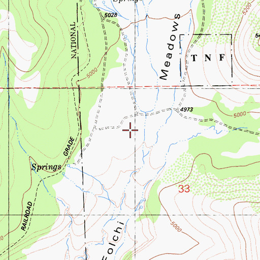 Topographic Map of Folchi Meadows, CA