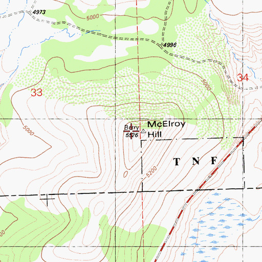 Topographic Map of McElroy Hill, CA