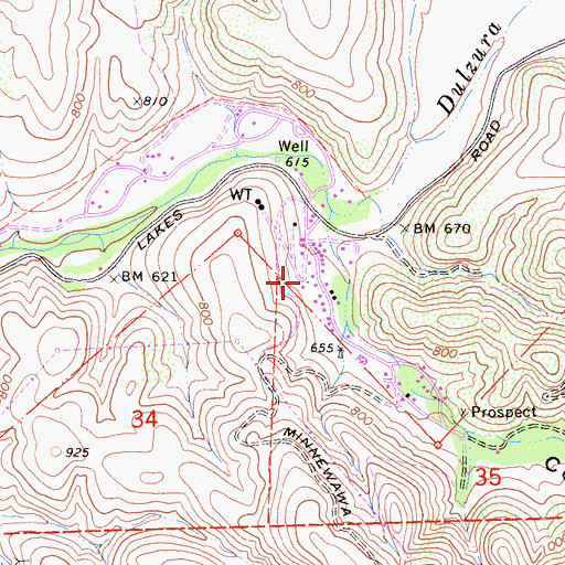 Topographic Map of Camp Minnewawa (historical), CA