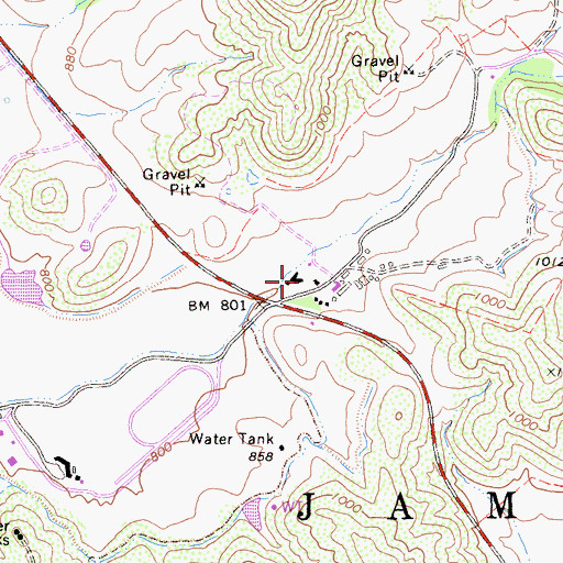 Topographic Map of Daley Ranch, CA
