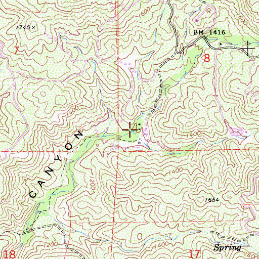 Topographic Map of Harper Ranch, CA