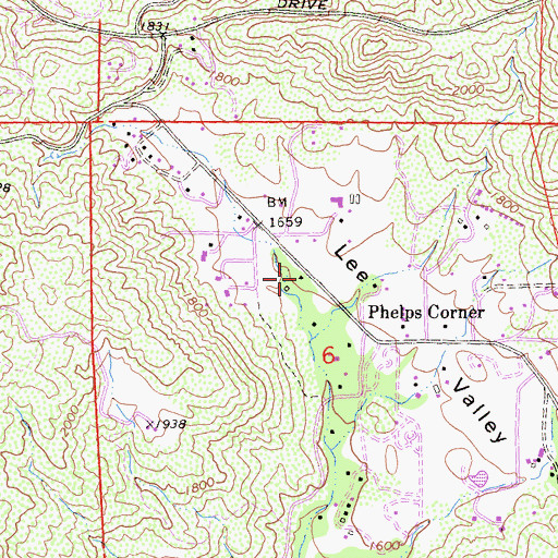 Topographic Map of Las Flores School (historical), CA