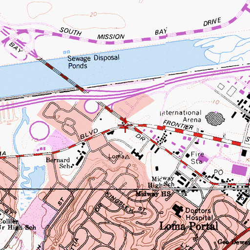Topographic Map of Point Loma Junction, CA