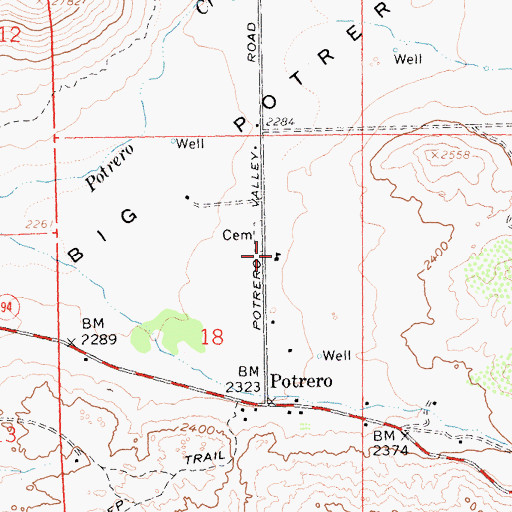 Topographic Map of Potrero Elementary School, CA