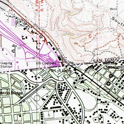 Topographic Map of San Ysidro Station, CA