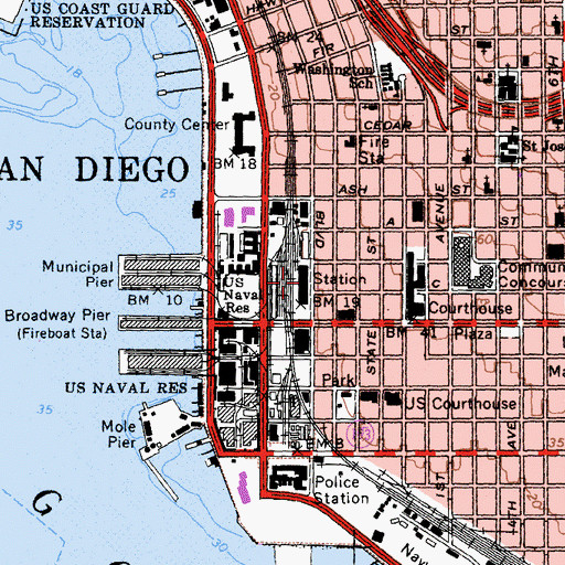 Topographic Map of Union Station, CA