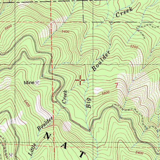 Topographic Map of Little Boulder Creek, CA