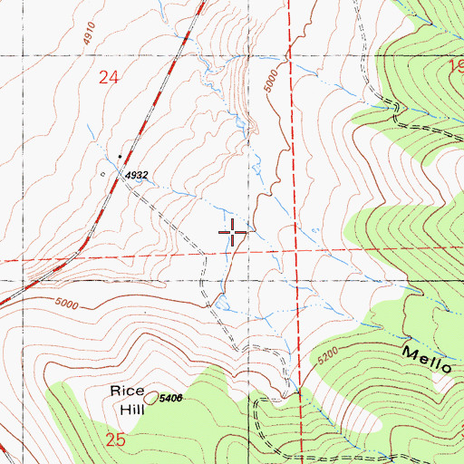 Topographic Map of Mello Canyon, CA