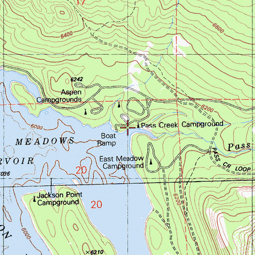 Topographic Map of Pass Creek Campground, CA