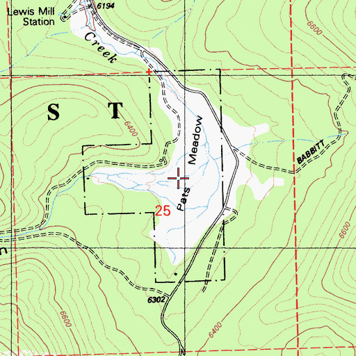 Topographic Map of Pats Meadow, CA
