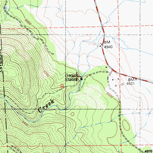 Topographic Map of Wild Bill Canyon, CA