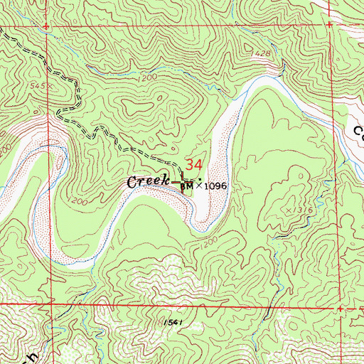Topographic Map of Bayles Place, CA