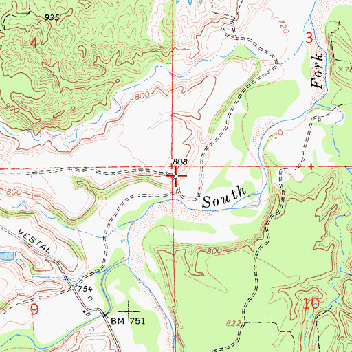 Topographic Map of Walker Place (historical), CA