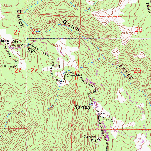 Topographic Map of Lake Mountain School (historical), CA