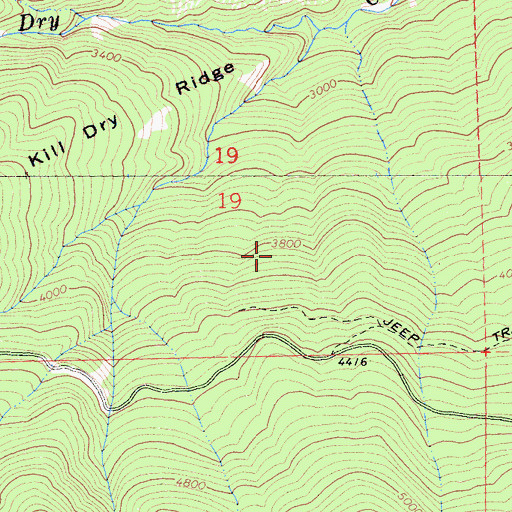 Topographic Map of Frolic Spring, CA