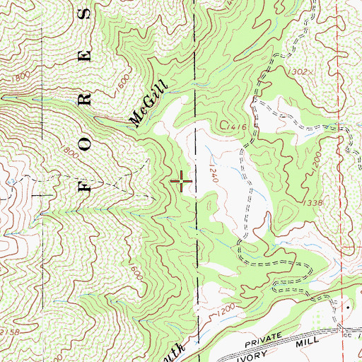 Topographic Map of Garrison Ranch (historical), CA