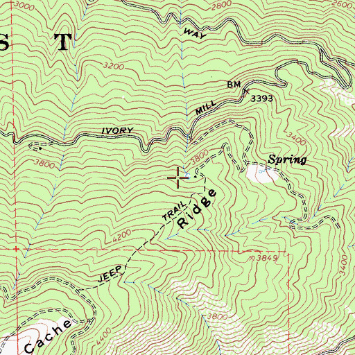 Topographic Map of Vanderford Cabin, CA