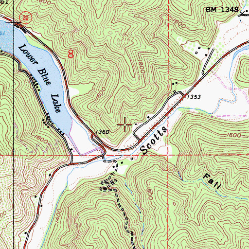 Topographic Map of Blue Lake School (historical), CA