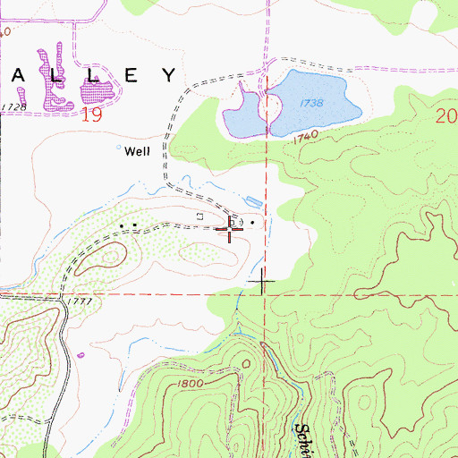 Topographic Map of Schindler Ranch, CA