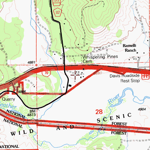 Topographic Map of Ramelli Ranch, CA
