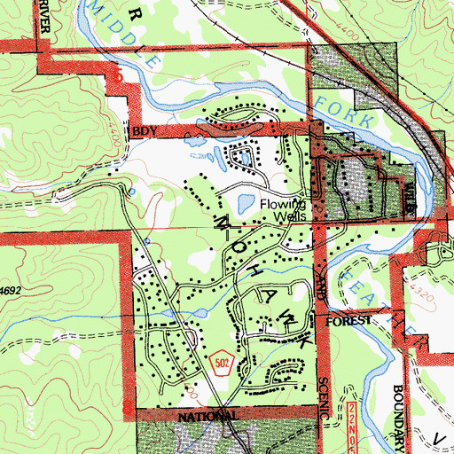 Topographic Map of Sierra Lodge, CA