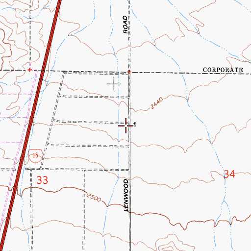 Topographic Map of Baxter Ranch (historical), CA