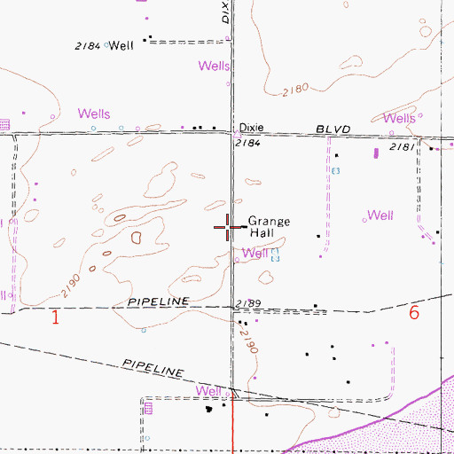 Topographic Map of Hinkley Valley Grange, CA