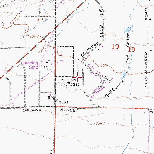 Topographic Map of Riley Airport (historical), CA
