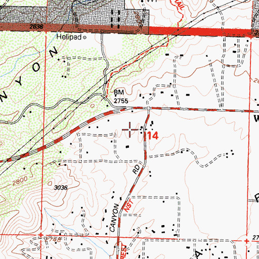 Topographic Map of Agua Dulce School (historical), CA