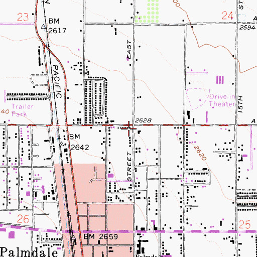 Topographic Map of Casa Del Adobe, CA