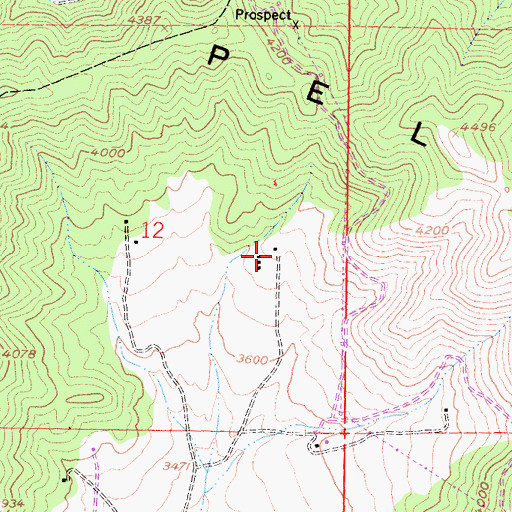 Topographic Map of Sunset Ranch, CA