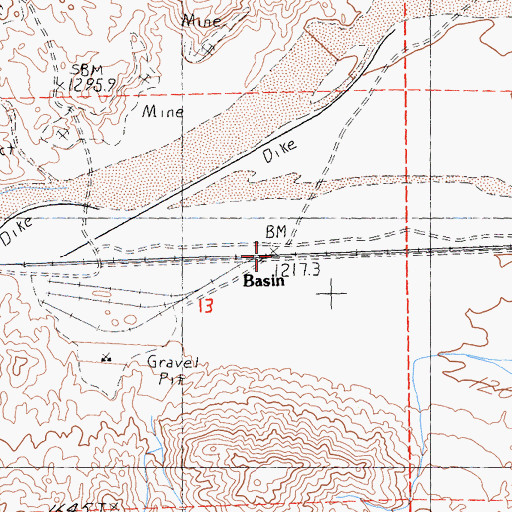 Topographic Map of Basin, CA